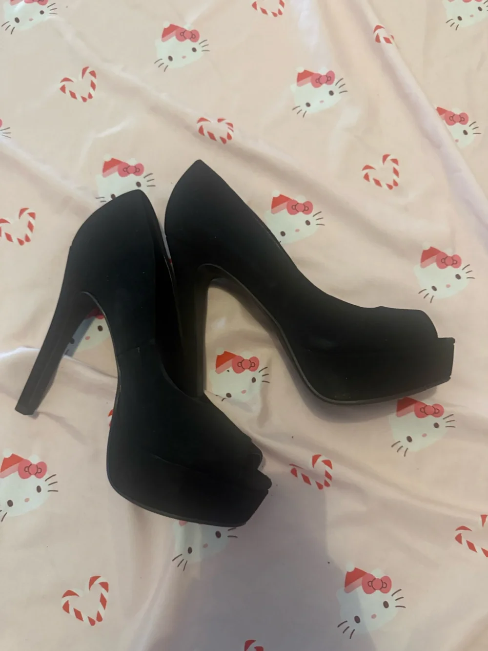 Black Platform High Heel Pumps - Women